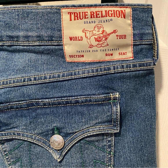 True Religion Men’s Geno Snap Flap Pocket Jeans Medium Autumn Blue Size 38x32 - Picture 13 of 14